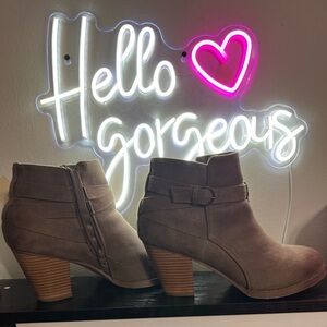 Just Fab Taupe Booties
